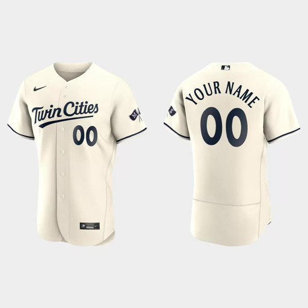 Men's Minnesota Twins ACTIVE PLAYER Custom Cream Stitched Jersey